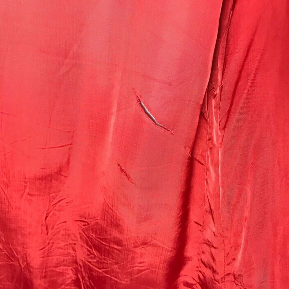 Vintage Womens Blazer Size M/L Red Gold Asian Style Quilted Accents Sateen - Picture 3 of 12